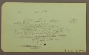 Dibujo, Paisaje con iglesia; reverso: Paisaje, 1883 de Frederic Edwin Church