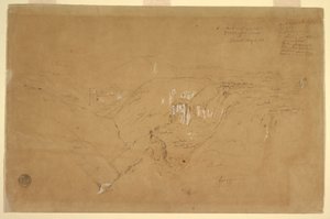 Dibujo, Paisaje con el monte Purese, Colombia, 6 de agosto de 1853 de Frederic Edwin Church