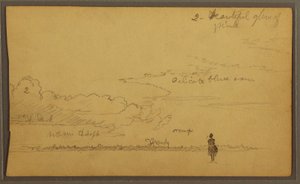 Dibujo, Paisaje con figura, 1857