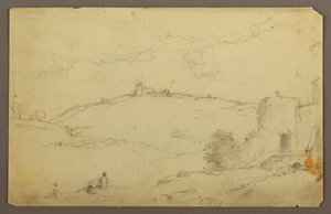 Dibujo, Paisaje con figuras, 1885 de Frederic Edwin Church