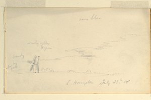 Dibujo, Paisaje con molino de viento, 29 de julio de 1858 de Frederic Edwin Church