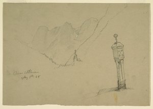 Dibujo, Paisajes entre Golling y Abtenau, 5 de agosto de 1868 de Frederic Edwin Church