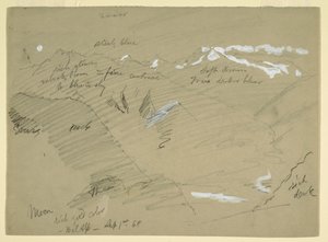 Dibujo, Paisajes en los Alpes berneses, cerca de Bel Alp, Suiza, septiembre de 1868 de Frederic Edwin Church