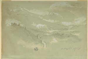 Dibujo, Paisajes, barrio de Berchtesgaden, 1868 de Frederic Edwin Church