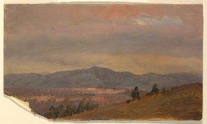 Dibujo, Mirando hacia colinas lejanas, Valle del Hudson, Nueva York, 1870-80
