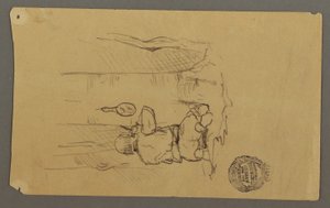 Dibujo, Hombre afeitándose, visto de espaldas, posiblemente 1878 de Frederic Edwin Church