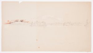 Dibujo, Lago Millinocket, vista del monte Katahdin, septiembre de 1878 de Frederic Edwin Church