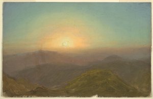 Dibujo, Paisaje matinal, 1865 de Frederic Edwin Church