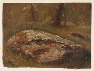 Dibujo, Mossy Rock, agosto de 1845 de Frederic Edwin Church