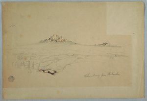 Dibujo, Monte Chimborazo, vista desde Riobamba, Ecuador, julio de 1857 de Frederic Edwin Church