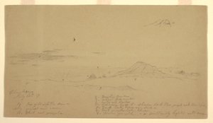 Dibujo, Monte Chimborazo al atardecer, 1857 de Frederic Edwin Church