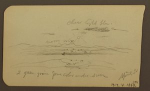 Dibujo, Paisaje de montaña, Figura; Verso: Paisaje, 30 de abril de 1885 de Frederic Edwin Church