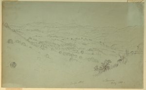 Dibujo, Paisaje montañoso, Jamaica, 1865 de Frederic Edwin Church