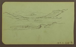 Dibujo, Paisaje de montaña; reverso: Paisaje, 1883 de Frederic Edwin Church