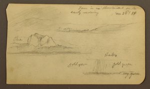 Dibujo, Paisajes de montaña; Verso: Flanco de montaña, Tocatecas, 22 de diciembre de 1884 de Frederic Edwin Church