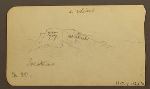 Dibujo, Paisajes de montaña; Verso: Flanco de montaña, Tocatecas, 22 de diciembre de 1884