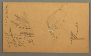Dibujo, Pico de montaña, Vegetación junto a estanque, 1868 de Frederic Edwin Church