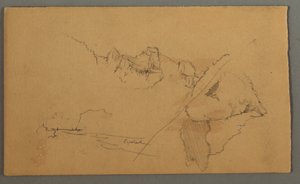 Dibujo, Picos de montaña, 1868 de Frederic Edwin Church