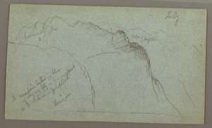 Dibujo, Picos de montaña, julio posiblemente 1868