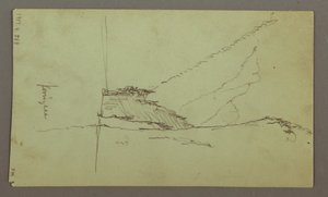 Dibujo, Picos de montaña, río, julio de 1868 de Frederic Edwin Church