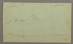 Dibujo, Picos de montaña, posiblemente 1868 de Frederic Edwin Church