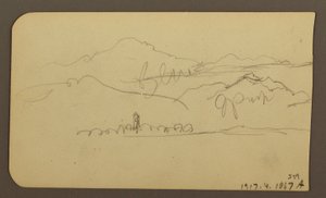 Dibujo, Cordillera, Toluca; Verso: Escalinata, Cordillera, Toluca, 7 de enero de 1885.
