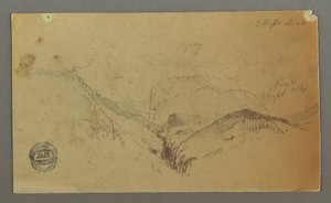 Dibujo, Estudio de montaña, posiblemente 1868 de Frederic Edwin Church
