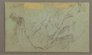 Dibujo, Valle montañoso, posiblemente 1868
