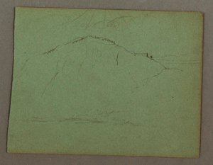 Dibujo, Montaña junto a la orilla, posiblemente 1856 de Frederic Edwin Church