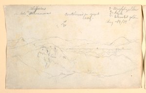 Dibujo, Paisaje de montaña, Colombia, 14 de agosto de 1853 de Frederic Edwin Church