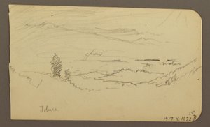 Dibujo, Paisaje de montaña, Toluca; Verso: Montaña, Toluca, 20 de abril de 1885. de Frederic Edwin Church