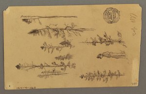 Dibujo, Cima de una montaña, 1877 de Frederic Edwin Church