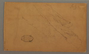 Dibujo, Montañas elevándose sobre el lago, posiblemente julio de 1868 de Frederic Edwin Church