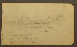 Dibujo, Montañas; Verso: Foothills amp; Mountain Range, 21 de diciembre de 1885 de Frederic Edwin Church