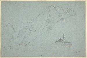 Dibujo, Montañas cerca de Abtenau. Salzkammergut, 5 de agosto de 1868