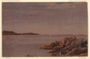 Dibujo, Isla del Monte Desierto, costa de Maine, 1850