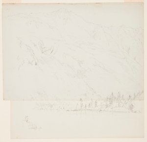 Dibujo, Monte Katadhin, Maine, 1870-78 de Frederic Edwin Church