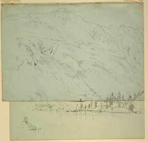 Dibujo, Monte Katadhin, Maine, 1870-78 de Frederic Edwin Church