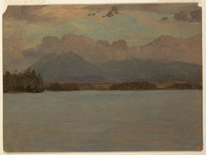 Dibujo, Monte Katahdin desde el lago Katahdin, 1855-65