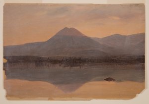 Dibujo, Mt. Katahdin desde el lago Katahdin, 1860-70