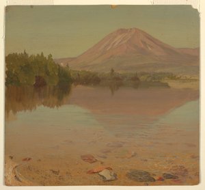 Dibujo, Monte Katahdin desde el lago Katahdin, posiblemente 1870 de Frederic Edwin Church