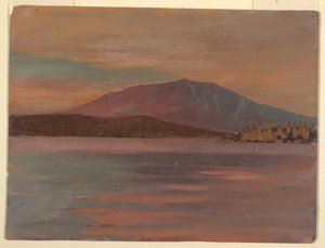 Dibujo, Monte Katahdin desde Togue Pond, 1877 de Frederic Edwin Church