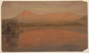 Dibujo, Mts. Katahdin y Turner desde el lago Katahdin, 1860-78