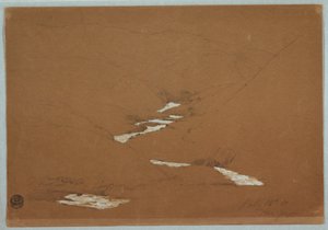 Dibujo, Valle montañoso estrecho con arroyo en cascada cerca de Ysapan, Ecuador, 12 de julio de 1857 de Frederic Edwin Church