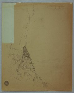 Dibujo, Cataratas del Niágara: "Trozo de escalera en el Niágara", julio de 1856 de Frederic Edwin Church