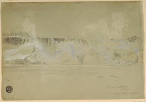 Dibujo, Cataratas del Niágara nevadas, desde el noroeste, 20 de marzo de 1856 de Frederic Edwin Church
