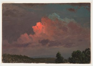 Dibujo, Anochecer cerca de Olana, agosto de 1872 de Frederic Edwin Church