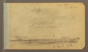 Dibujo, Orizaba; Verso: Cielo nublado, tejado, 1889 de Frederic Edwin Church