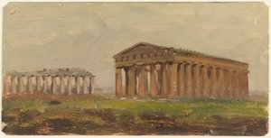 Dibujo, Paestum, Templo de Neptuno, 1868 de Frederic Edwin Church