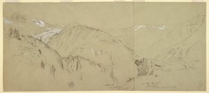 Dibujo, Vista panorámica desde Bel Arp, 1868 de Frederic Edwin Church
